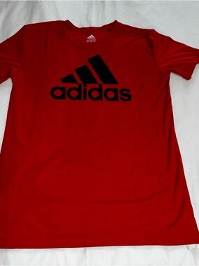 adidas Kids Red Tee with Black Logo